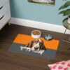 Bassett Hound Pet Food Mat (12x18)  -Orange/Smokey - Image 4