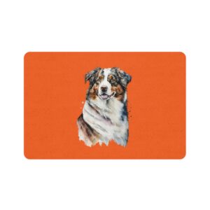 Australian Shepard Pet Food Mat (12x18) - Orange