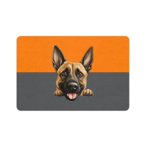 Belgian Malinois Pet Food Mat (12x18)  -Orange/Smokey