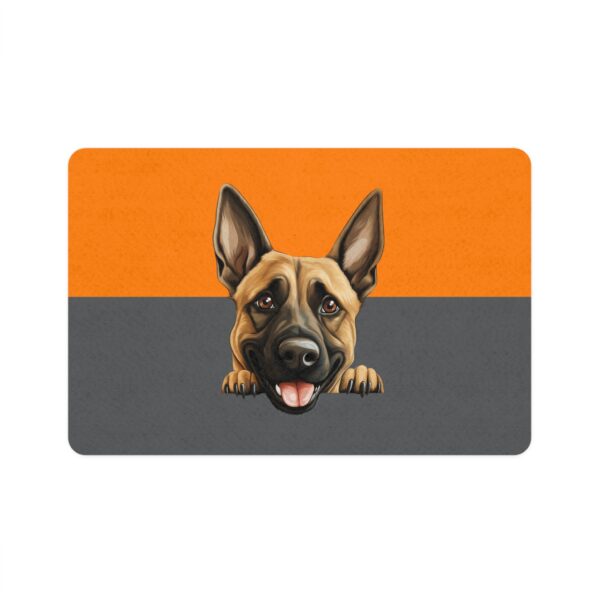 Belgian Malinois Pet Food Mat (12x18)  -Orange/Smokey