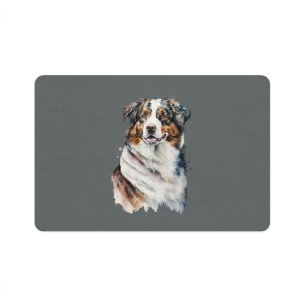 Australian Shepard Pet Food Mat (12x18) - Dark Grey