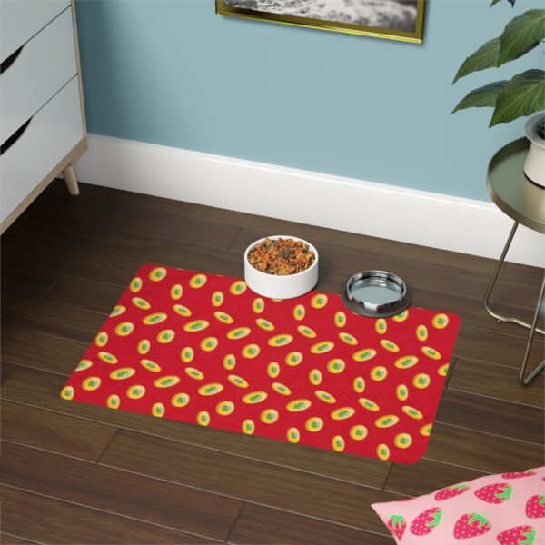 Vibrant Pet Food Mat - 12x18 Non-Slip Design for Cats and Dogs-Dark Red