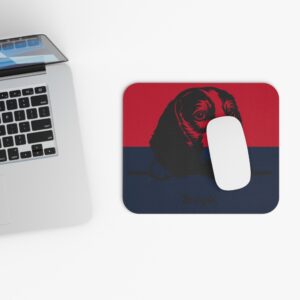 Praying Hands Red/Navy Blue Mouse Pad - Cute Pet Design for Dog Lovers