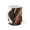 Wirehaired Pointing Griffon  11oz white ceramic mug exudes a cozy and warm vibe. - Image 3