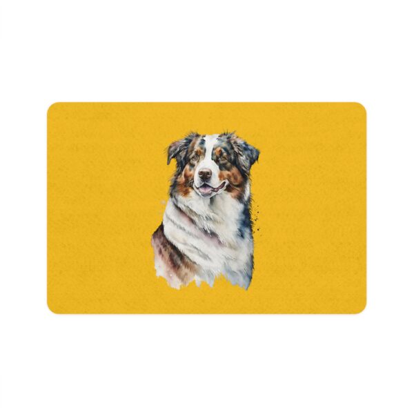 Australian Shepard Pet Food Mat (12x18) - Yellow