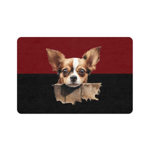 Chihuahua Pet Food Mat (12x18)  -Garnet/Black