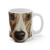 Whippet 11oz white ceramic mug exudes a cozy and warm vibe. - Image 5