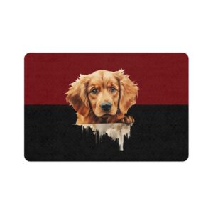 Golden Retriver Food Mat (12x18)  -Garnet/Black