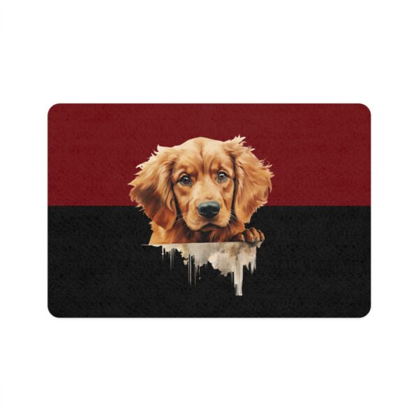 Golden Retriver Food Mat (12x18)  -Garnet/Black