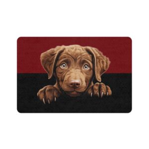 Chesapeake Bay Retriever Dog Food Mat (12x18)  -Garnet/Black