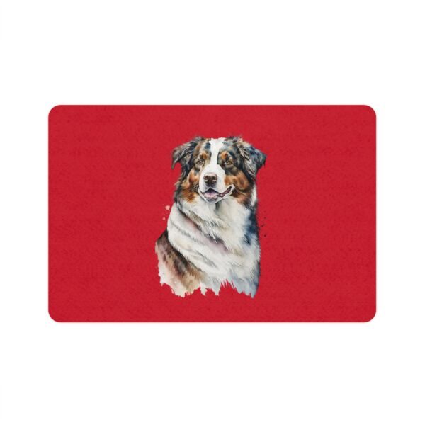 Australian Shepard Pet Food Mat (12x18) - Dark Red