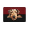 Airedale Terrier Dog Food Mat (12x18)  -Garnet/Black - Image 2