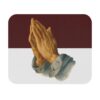 Praying Hands Maroon and White  Mouse Pad - Cute Pet Design for Dog Lovers - Image 2