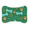 Colorful Pet Feeding Mats with Fun Bones & Paws Design - Dark Green - Image 2