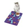 Bone & Paw Print Design Food Mat  (12x18) - Purple - Image 3