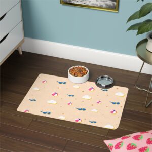 Shades and  Bikinis Pet Food Mat (12x18)