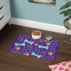 Bone & Paw Print Design Food Mat  (12x18) - Purple - Image 4