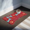 Colorful Pet Feeding Mats with Fun Bones & Paws Design-Dark Red - Image 7