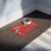 Colorful Pet Feeding Mats with Fun Bones & Paws Design - Red - Image 3