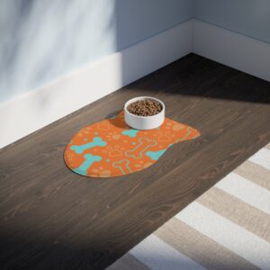 Colorful Pet Feeding Mats with Fun Bones & Paws Design-Crusta