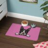 Boston Terrier Pet Food Mat (12x18) - Light Pink - Image 4