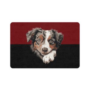 Australian Shepard Food Mat (12x18)  -Garnet/Black