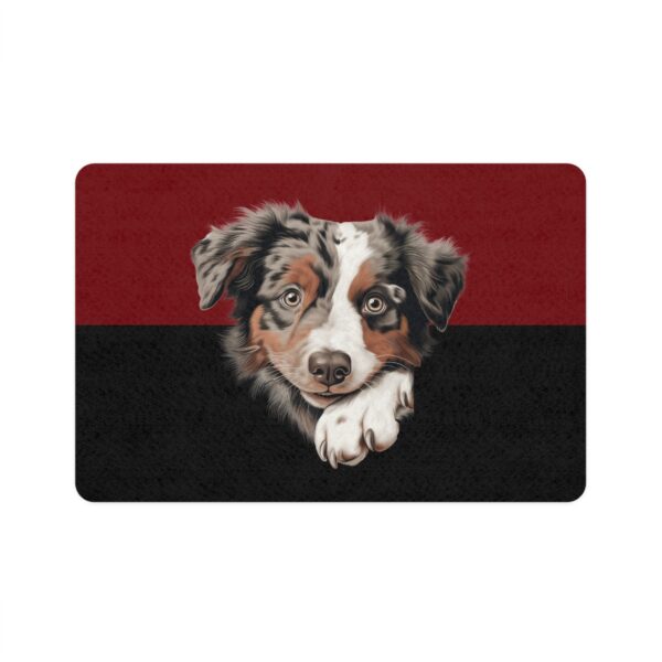 Australian Shepard Food Mat (12x18)  -Garnet/Black