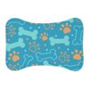 Colorful Pet Feeding Mats with Fun Bones & Paws Design-Turquoise - Image 2