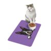 Boston Terrier Pet Food Mat (12x18) - Light Purple - Image 3
