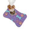 Colorful Pet Feeding Mats with Fun Bones & Paws Design-Light Purple - Image 3
