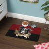 Border Collie Pet Food Mat (12x18)  -Garnet/Black - Image 4
