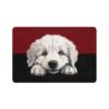 Great Pyrenese Dog Food Mat (12x18)  -Garnet/Black - Image 2