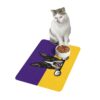 Boston Terrier Pet Food Mat (12x18) - Purple/Gold - Image 3