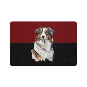 Australian Shepard Pet Food Mat (12x18)  -Garnet/Black
