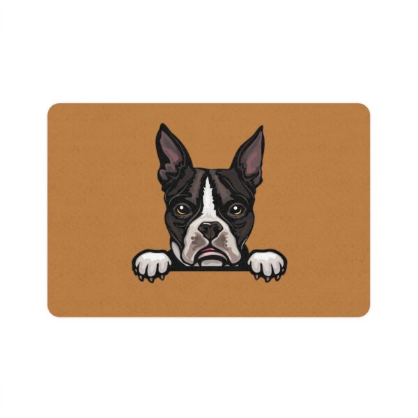 Boston Terrier Pet Food Mat (12x18) - Light Brown
