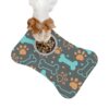 Colorful Pet Feeding Mats with Fun Bones & Paws Design-Dark Grey - Image 2