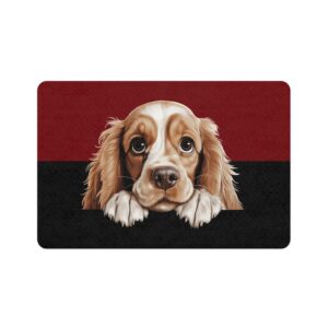 American Cocker Spaniel Food Mat (12x18)  -Garnet/Black