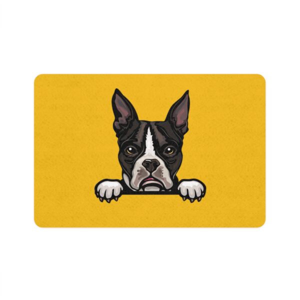 Boston Terrier Pet Food Mat (12x18) - Yellow