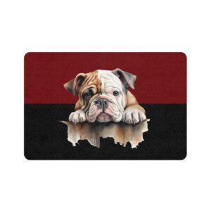 Bulldog Pet Food Mat (12x18)  -Garnet/Black