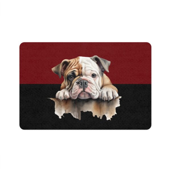 Bulldog Pet Food Mat (12x18)  -Garnet/Black