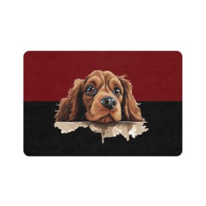 Cocker Spaniel Pet Food Mat (12x18)  -Garnet/Black