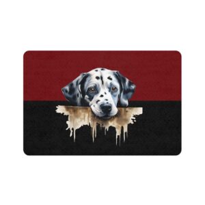 Dalmation Pet Food Mat (12x18)  -Garnet/Black