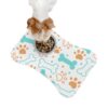 Colorful Pet Feeding Mats with Fun Bones & Paws Design - White - Image 2