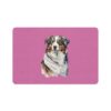 Australian Shepard Pet Food Mat (12x18) - Light Pink - Image 2