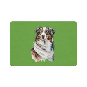 Australian Shepard Pet Food Mat (12x18) - Green