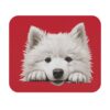Samoyed Mouse Pad -Dark Red Pet Design for Dog Lovers - Image 2