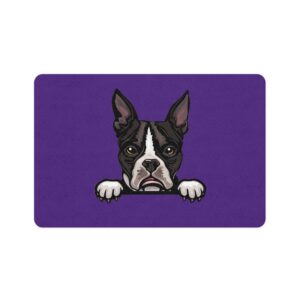 Boston Terrier Pet Food Mat (12x18) - Purple