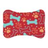 Colorful Pet Feeding Mats with Fun Bones & Paws Design-Dark Red - Image 2