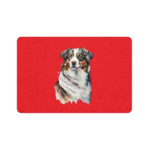 Australian Shepard Pet Food Mat (12x18) - Red