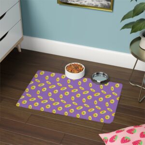 Vibrant Pet Food Mat - 12x18 Non-Slip Design for Cats and Dogs-Light Purple